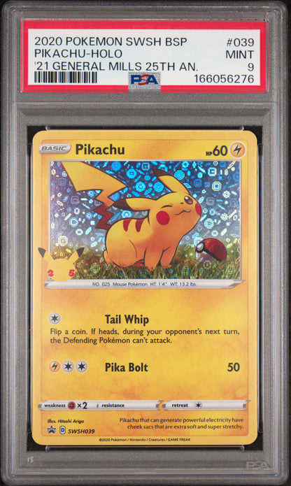 Pikachu SWSH039 General Mills Promo - PSA 9