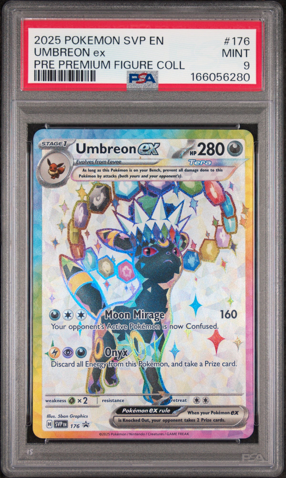 Espeon ex 175 & Umbreon ex 176 Prismatic Evolutions — PSA 9 Sequential Pair
