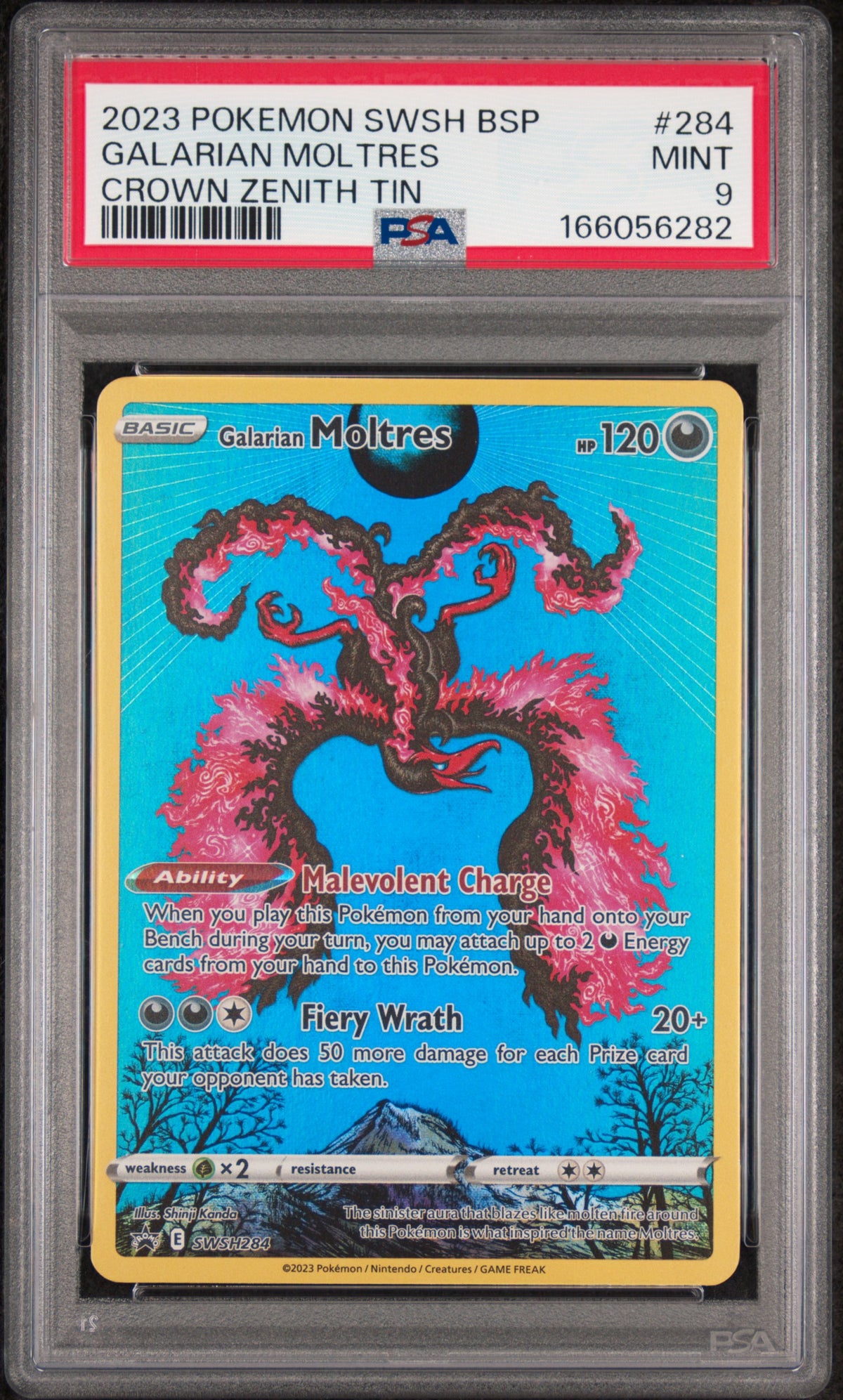 Galarian Moltres SWSH284 Crown Zenith Promo — PSA 9