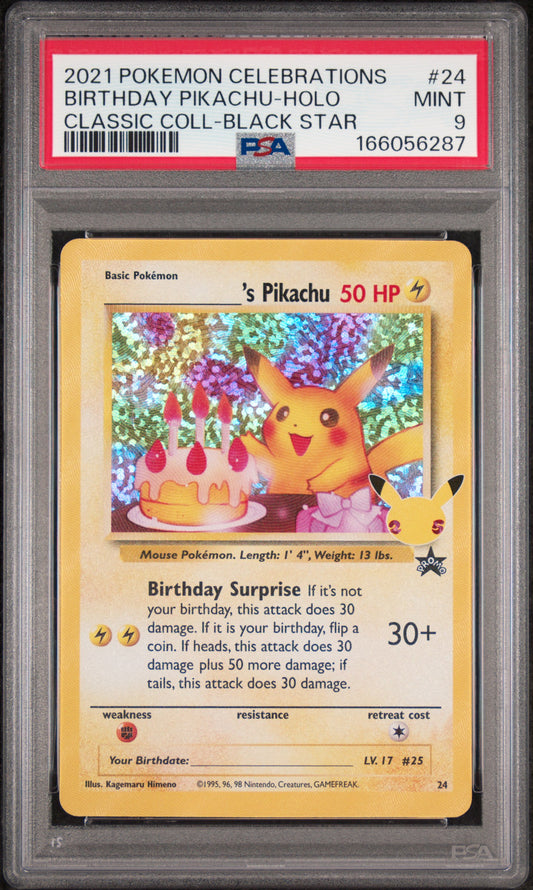 Birthday Pikachu 24 Celebrations Classic Collection — PSA 9