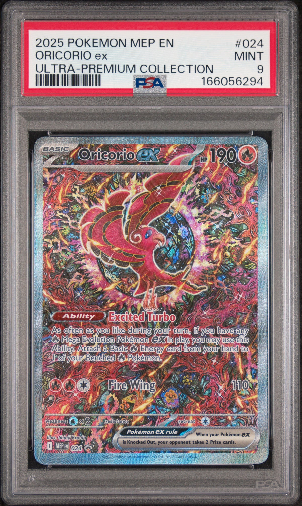 Mega Charizard X ex 023 & Oricorio ex 024 UPC Promos — PSA 9 Sequential Pair