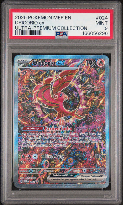 Mega Charizard X ex 023 & Oricorio ex 024 UPC Promos — PSA 9 Sequential Pair