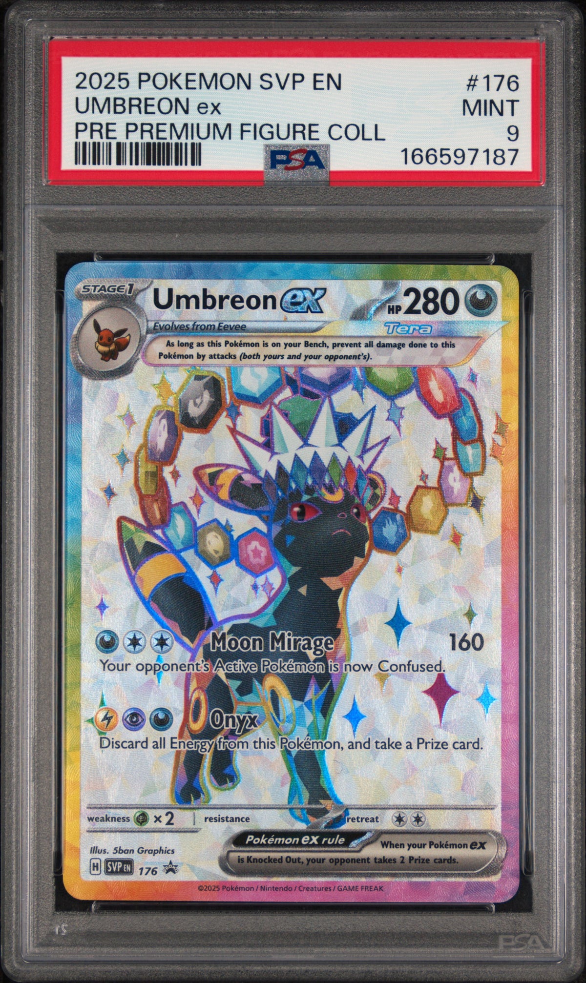 Espeon ex 175 & Umbreon ex 176 Prismatic Evolutions — PSA 9 Sequential Pair