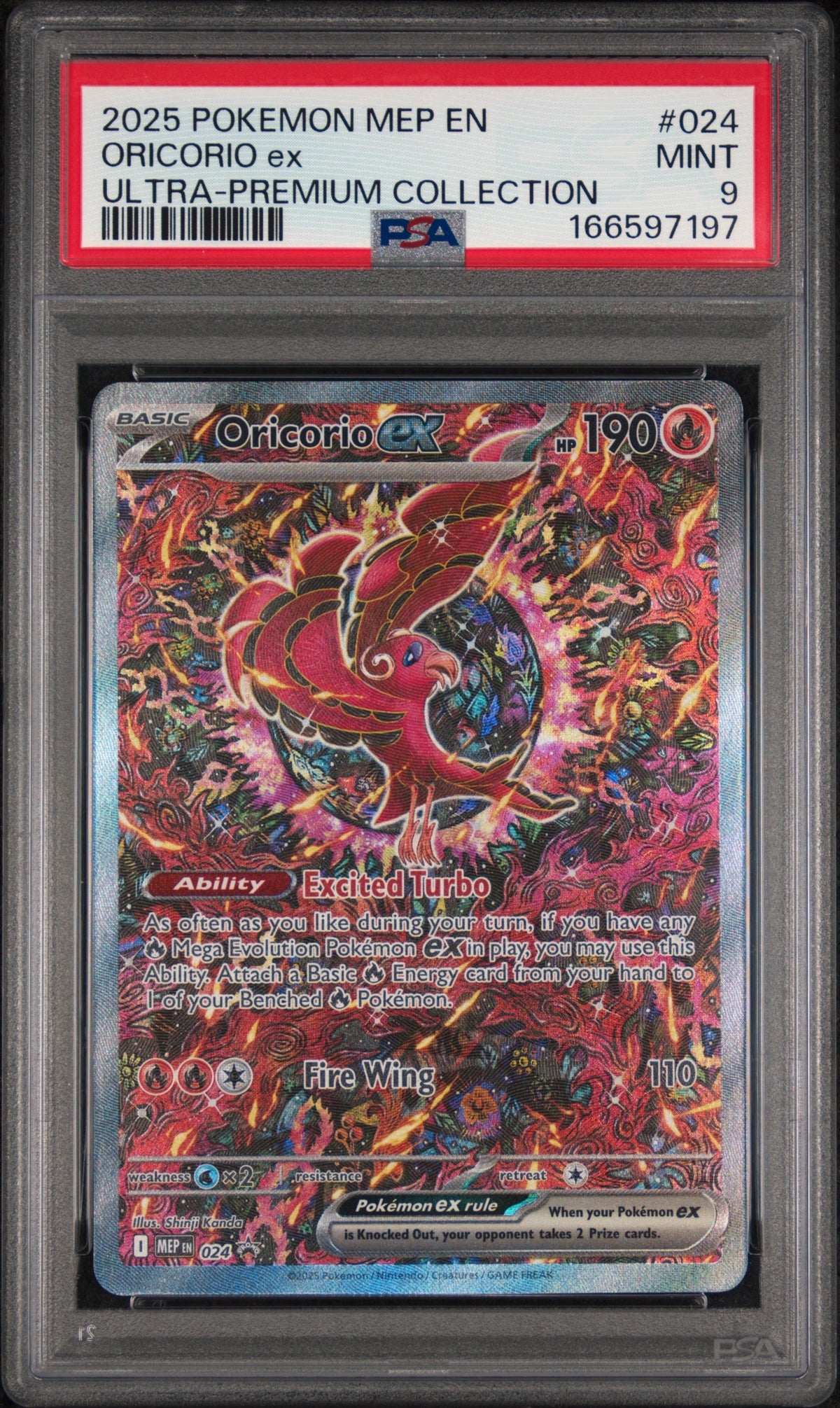 Mega Charizard X ex 023 & Oricorio ex 024 UPC Promos — PSA 9 Sequential Pair