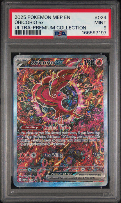 Mega Charizard X ex 023 & Oricorio ex 024 UPC Promos — PSA 9 Sequential Pair