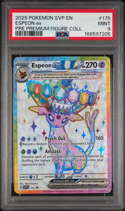 Espeon ex 175 & Umbreon ex 176 Prismatic Evolutions — PSA 9 Sequential Pair