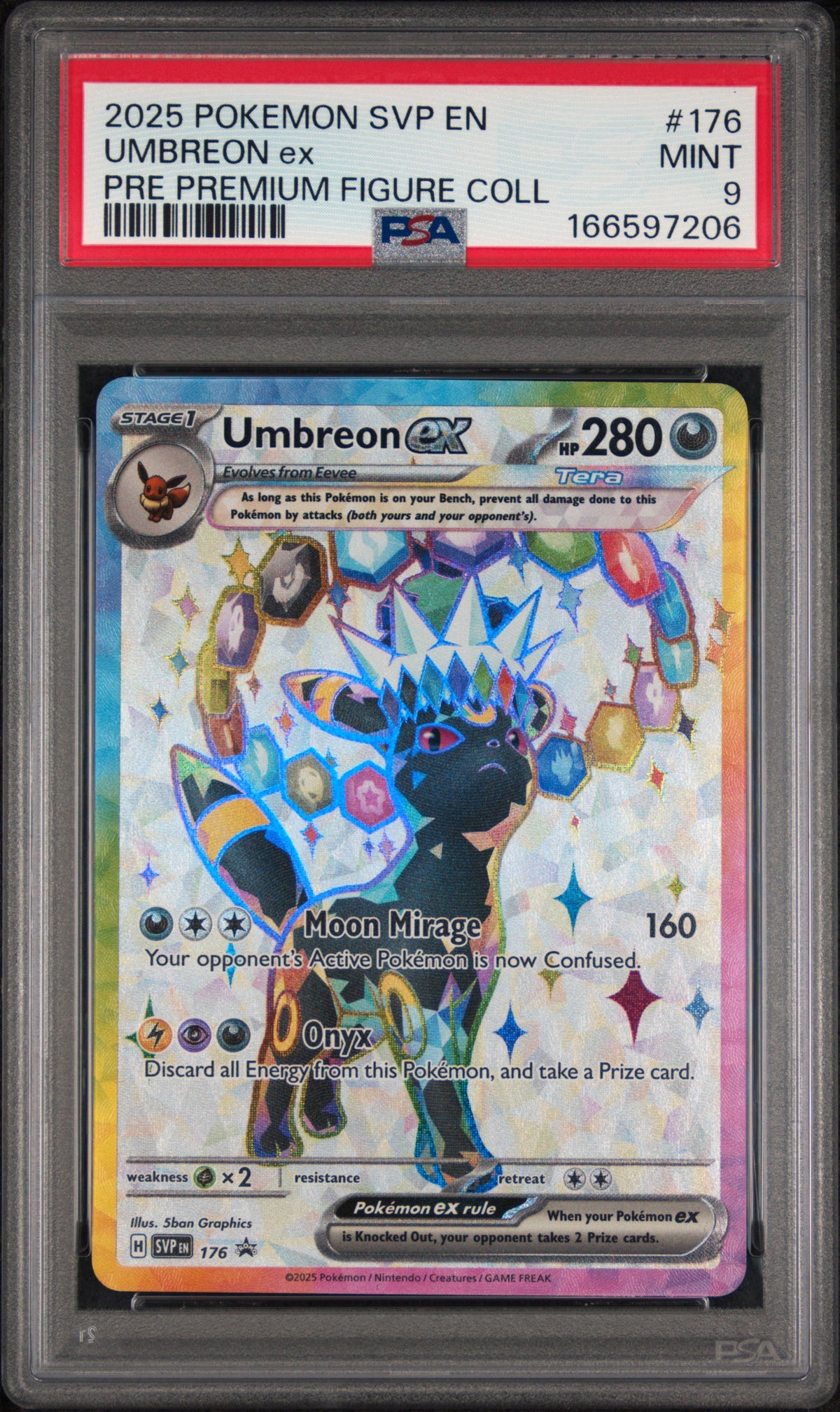 Espeon ex 175 & Umbreon ex 176 Prismatic Evolutions — PSA 9 Sequential Pair
