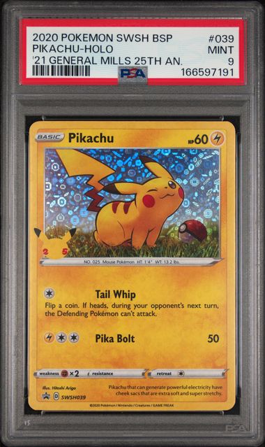 Pikachu SWSH039 General Mills Promo - PSA 9